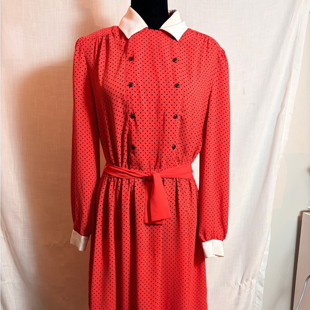 Vintage Red Dress with Buttons